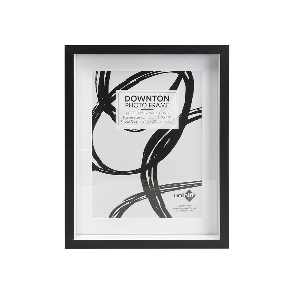 4PK Unigift Downton 20x25cm MDF/Glass Matt Picture Frame - Black