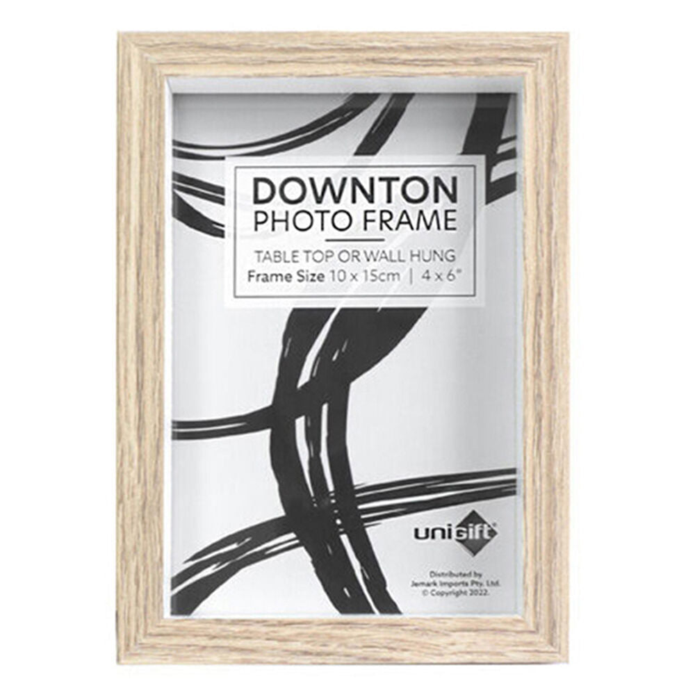 6PK Unigift Downton Matt Wooden/Glass Picture Photo Frame 10x15cm Natural
