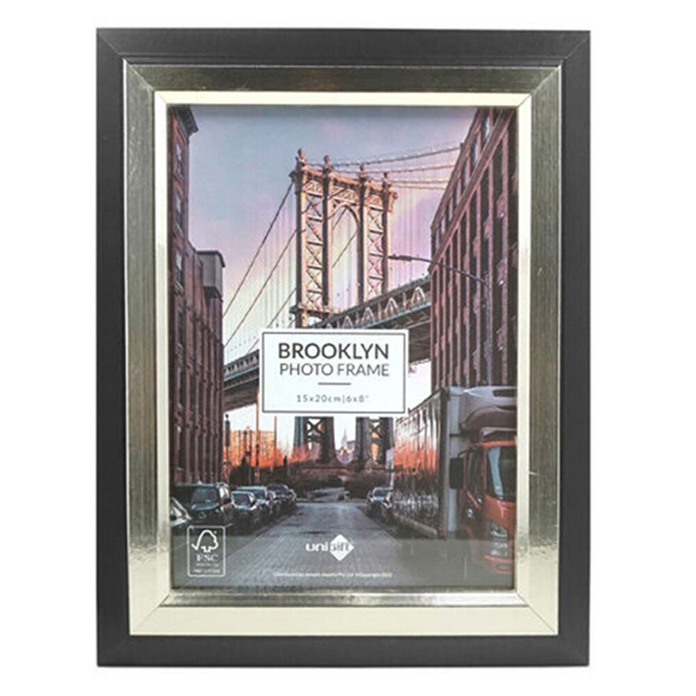 12PK Unigift Brooklyn Wooden/Glass Picture Photo Frame 15x20cm Black/Gold