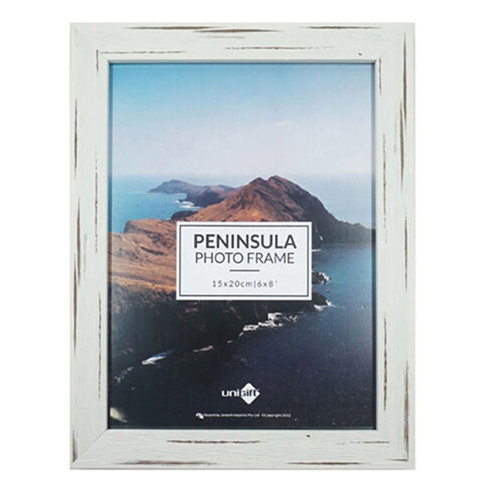 12PK Unigift Peninsula Glass Picture Photo Frame 15x20cm Distressed White