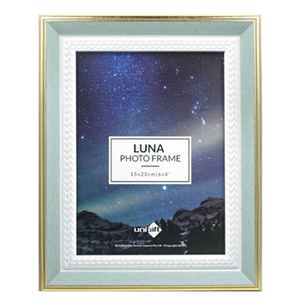 6PK Unigift Luna Gold Trim Border Glass Picture Photo Frame 15x20cm Green