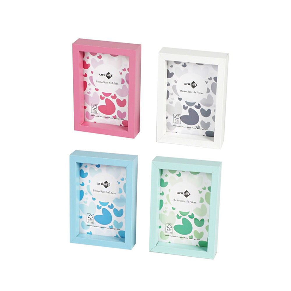 20PK Unigift 5x7.6cm Acrylic Mini Photo Frame Coloured - Assorted