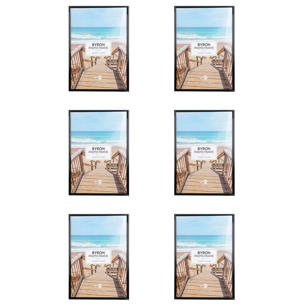 6PK Unigift Byron Home Photo/Picture Frame A4 Assorted