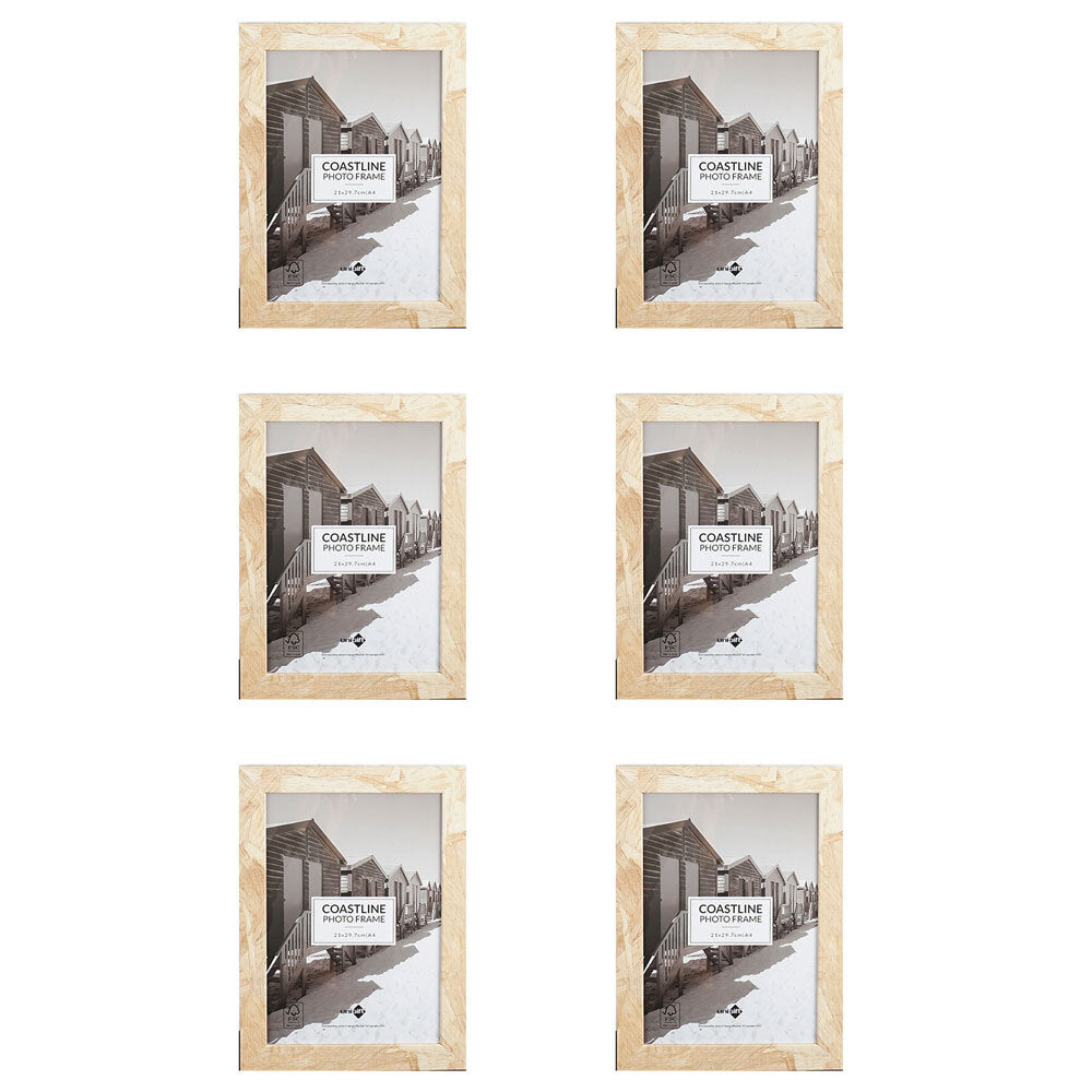 6PK Unigift Coastline Home Photo/Picture Frame A4 Assorted
