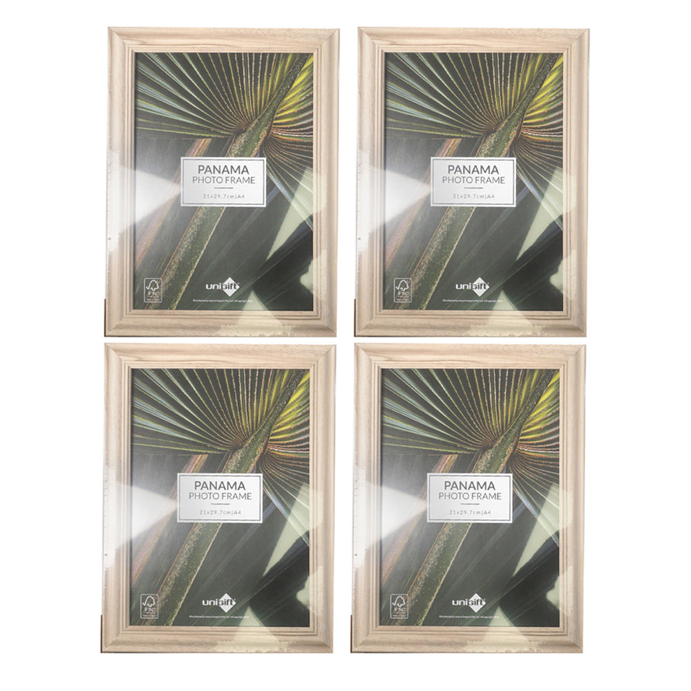 4PK Unigift A4 Panama Photo Picture Frame Home Decor Assorted