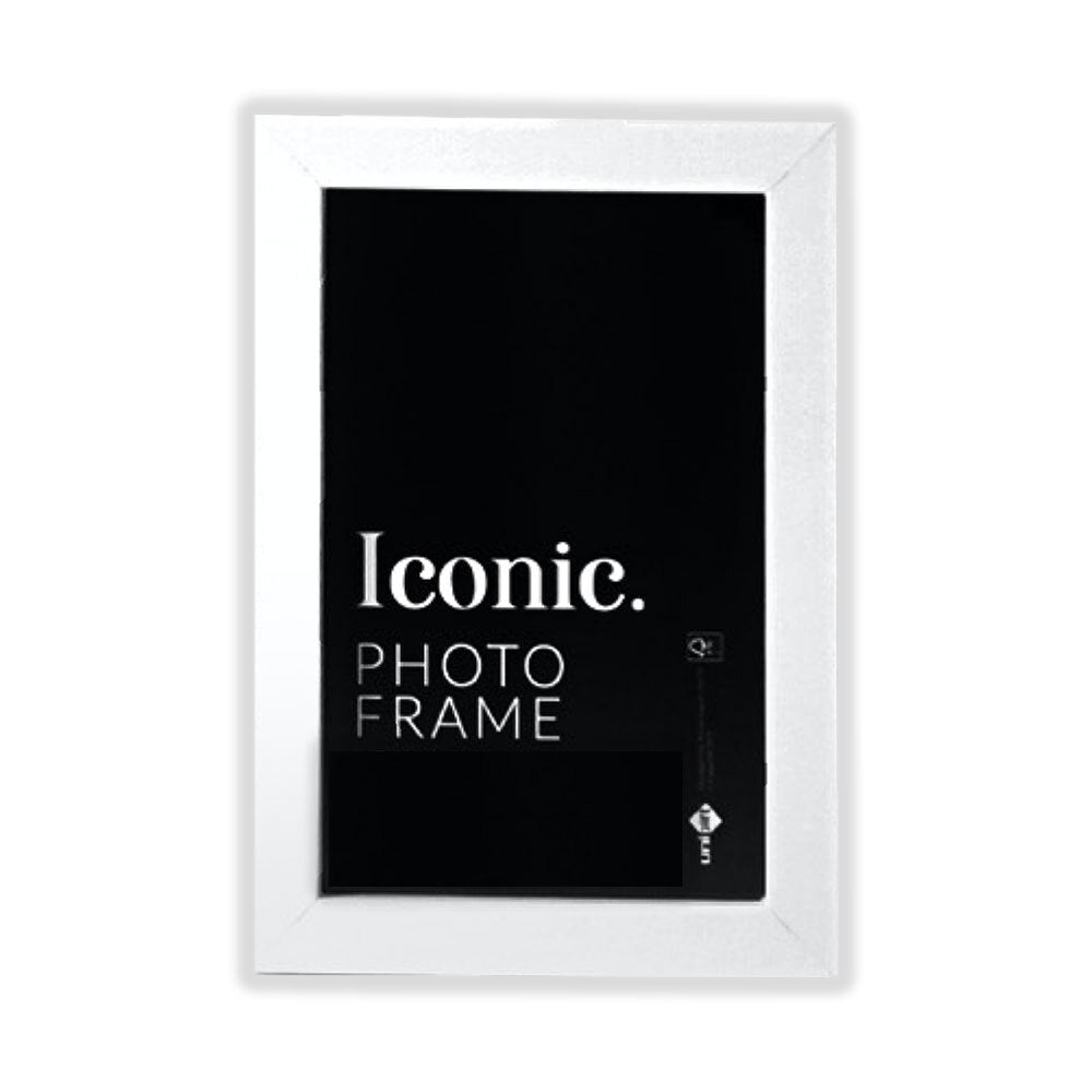 6PK Unigift A4 Iconic MDF Glass Photo Frame Picture Holder - White