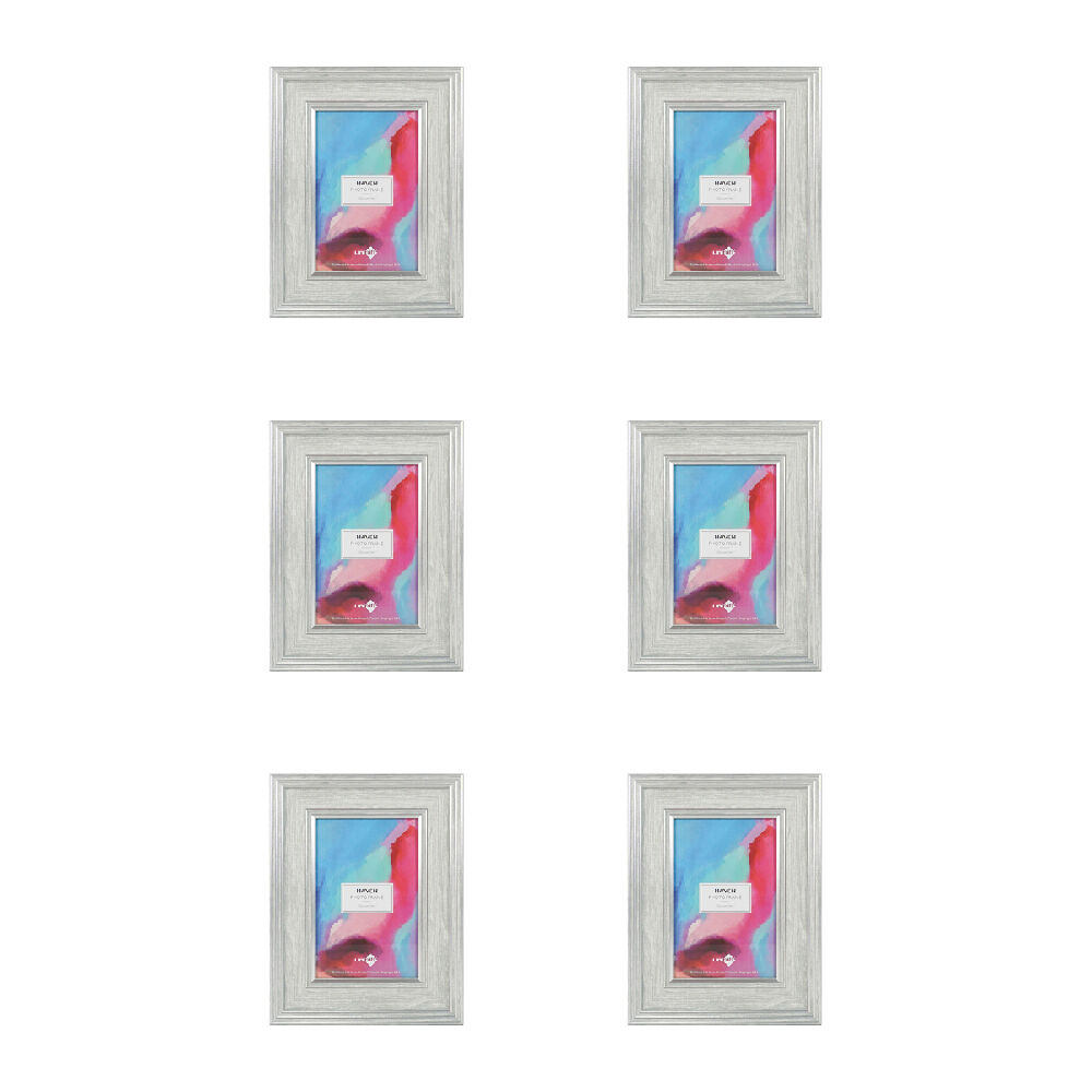 6PK Unigift Haven Photo Frame Picture Holder 10x15cm - Grey