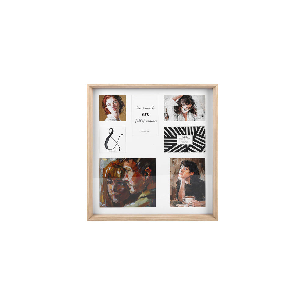 2PK Unigift Soho 4 Sizes 7-Open Collage Picture Frame Natural