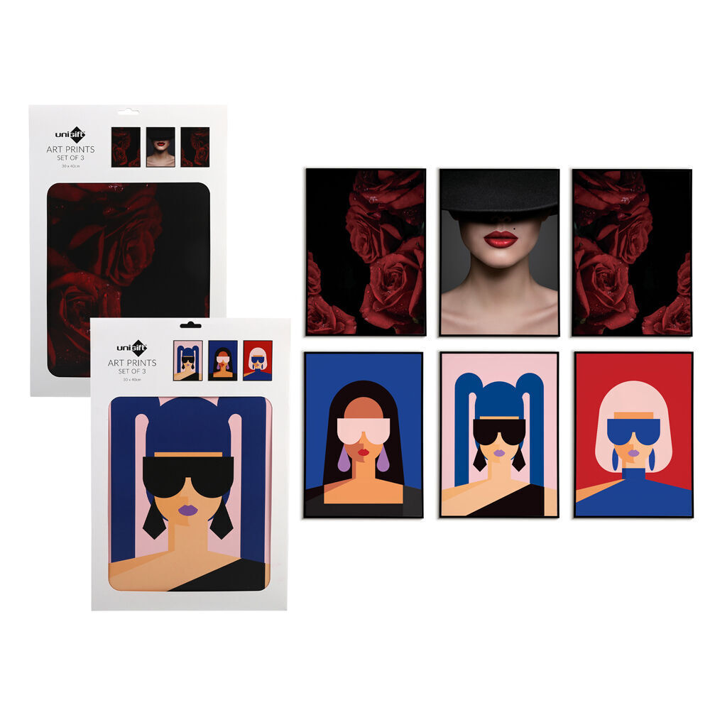 18pc Unigift Art Prints Poster Funky Girl 30x40cm - Assorted