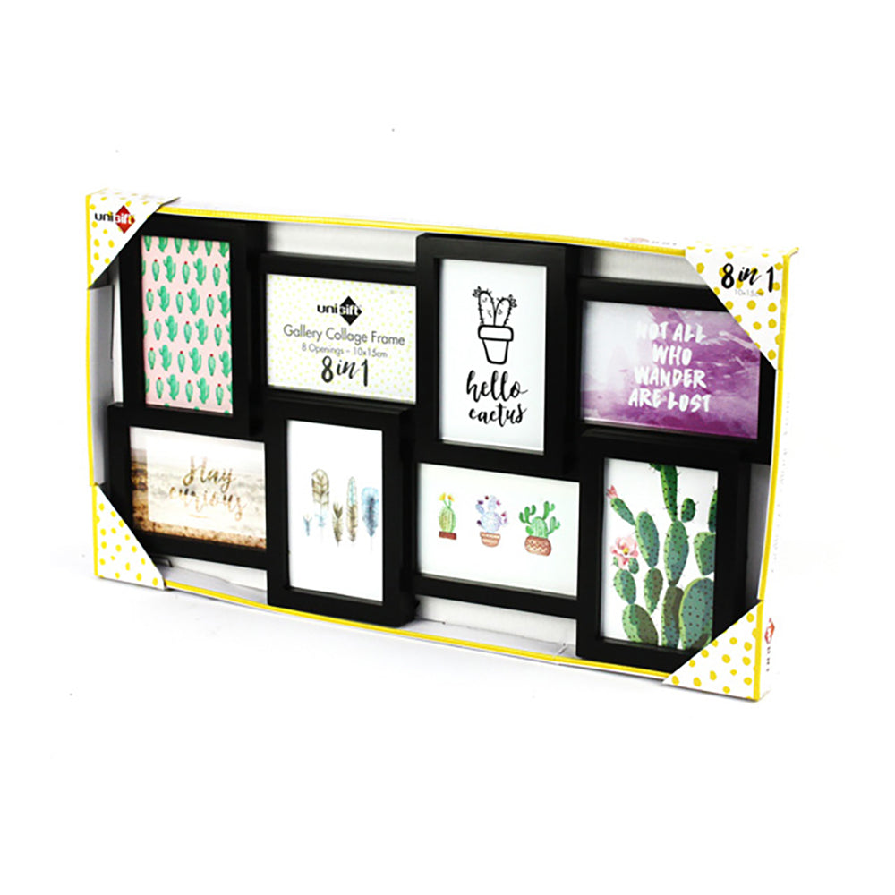 Unigift 8-in-1 PL/Collage 10x15cm Picture/Photo Frame - Black