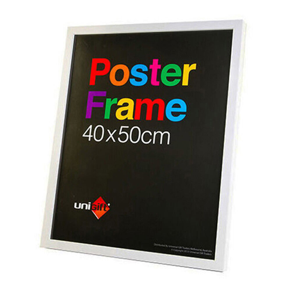 3PK Unigift Wooden/Glass Hanging Poster Picture Photo Frame 40x50cm White