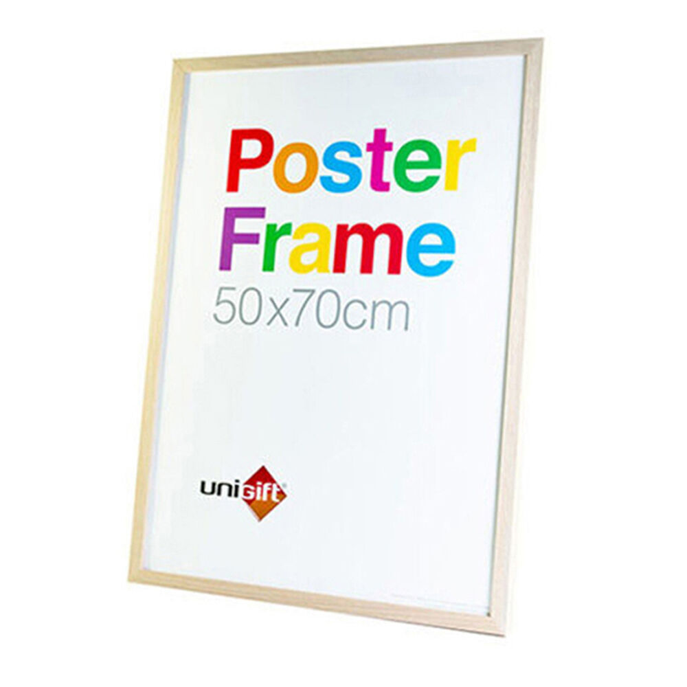 Unigift Wooden/Glass Hanging Poster Picture Photo Frame 50x70cm Natural