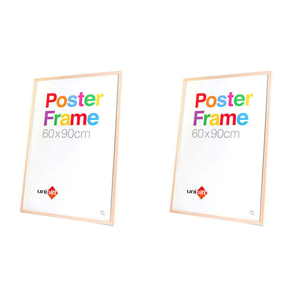 2PK Unigift Wooden/Glass Hanging Poster Picture Photo Frame 60x90cm Natural