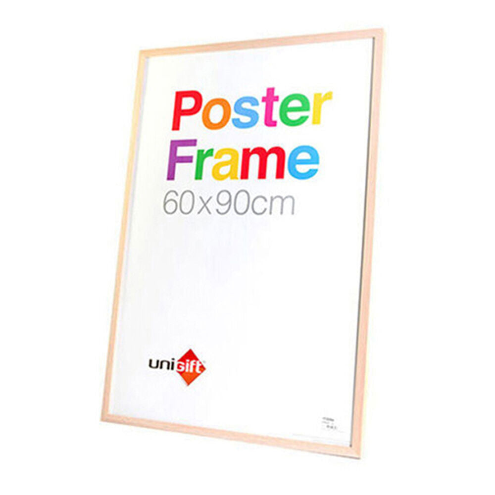4PK Unigift Wooden/Glass Hanging Poster Picture Photo Frame 60x90cm Natural