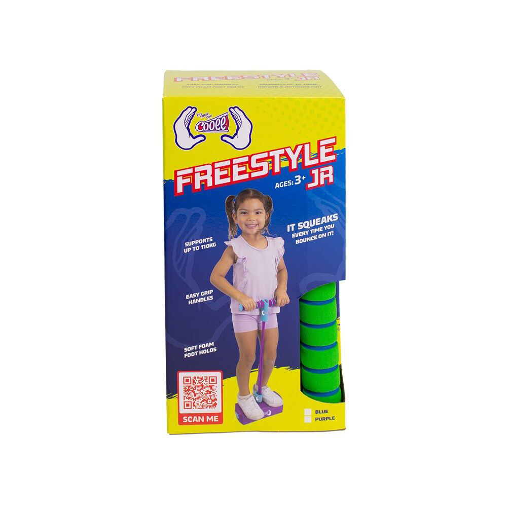 Cooee Freestyle Junior Pogo Bounce Jump Stick Upto 110kg Green/Blue 3+
