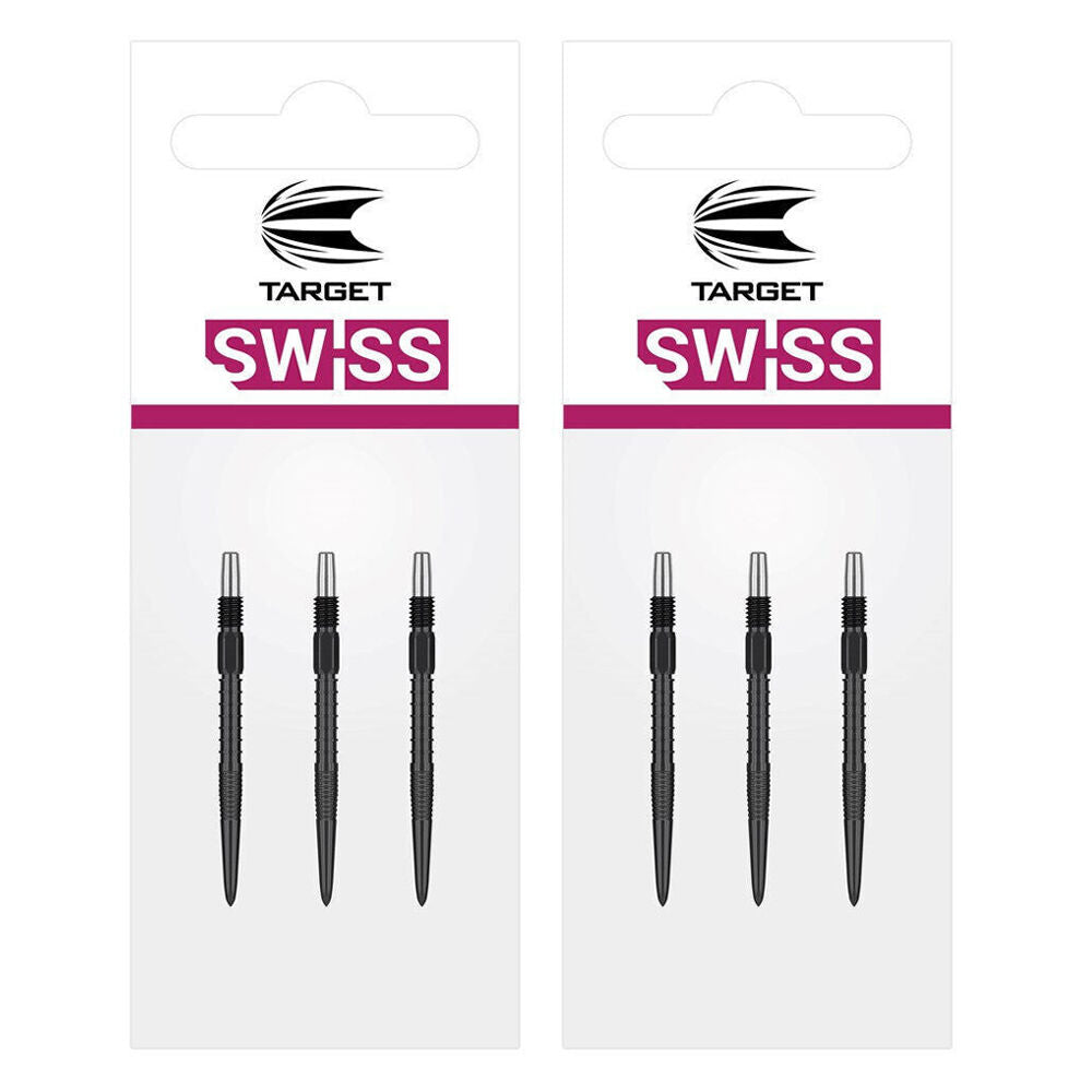 2x 3pc Target Swiss Firepoint Dart Point Replacement Spare Tip 30mm Black
