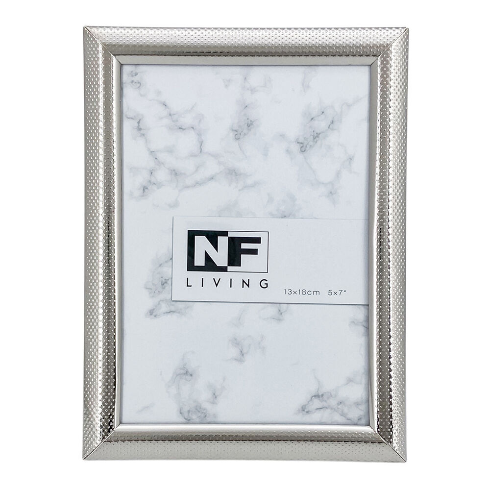 2PK NF Living Shine Bright Photo Frame 5x7 Modern Design Metal Silver