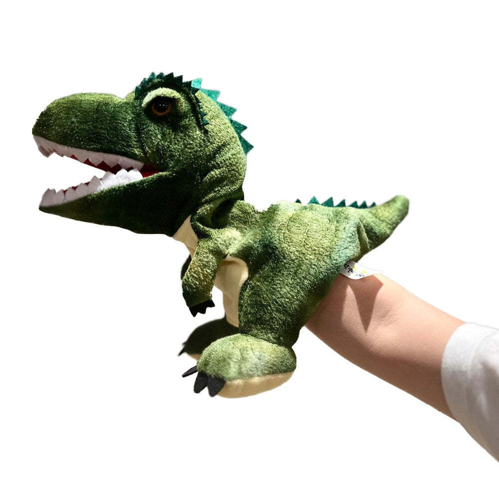Johnco 29x29cm T-Rex Plush Kids/Child Hand Puppet Green 3y+