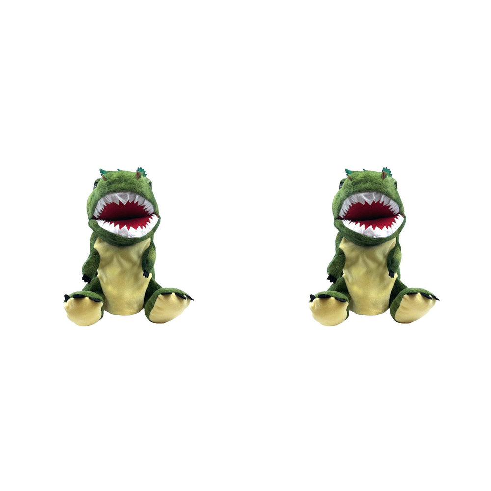 2PK Johnco 29x29cm T-Rex Plush Kids/Child Hand Puppet Green 3y+