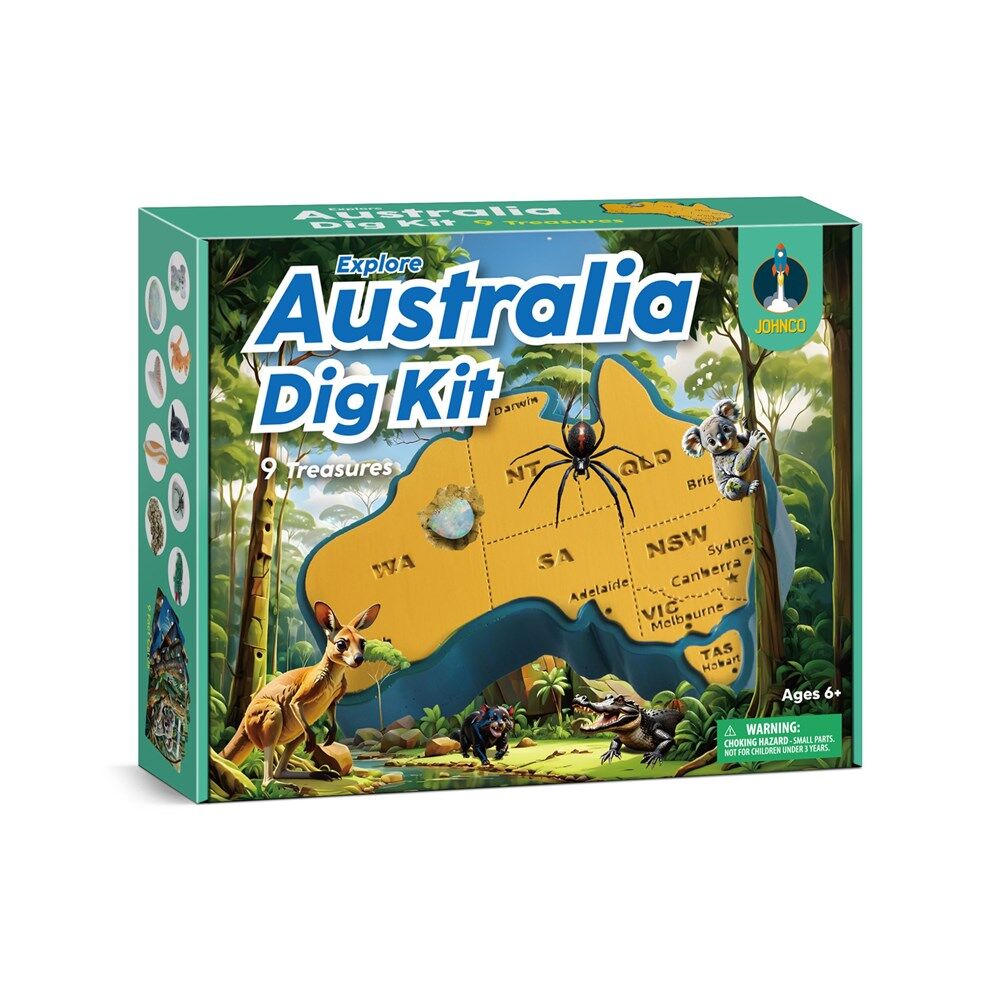 2PK Johnco Dig Kit Explore Australia Educational Toy Kids 6y+
