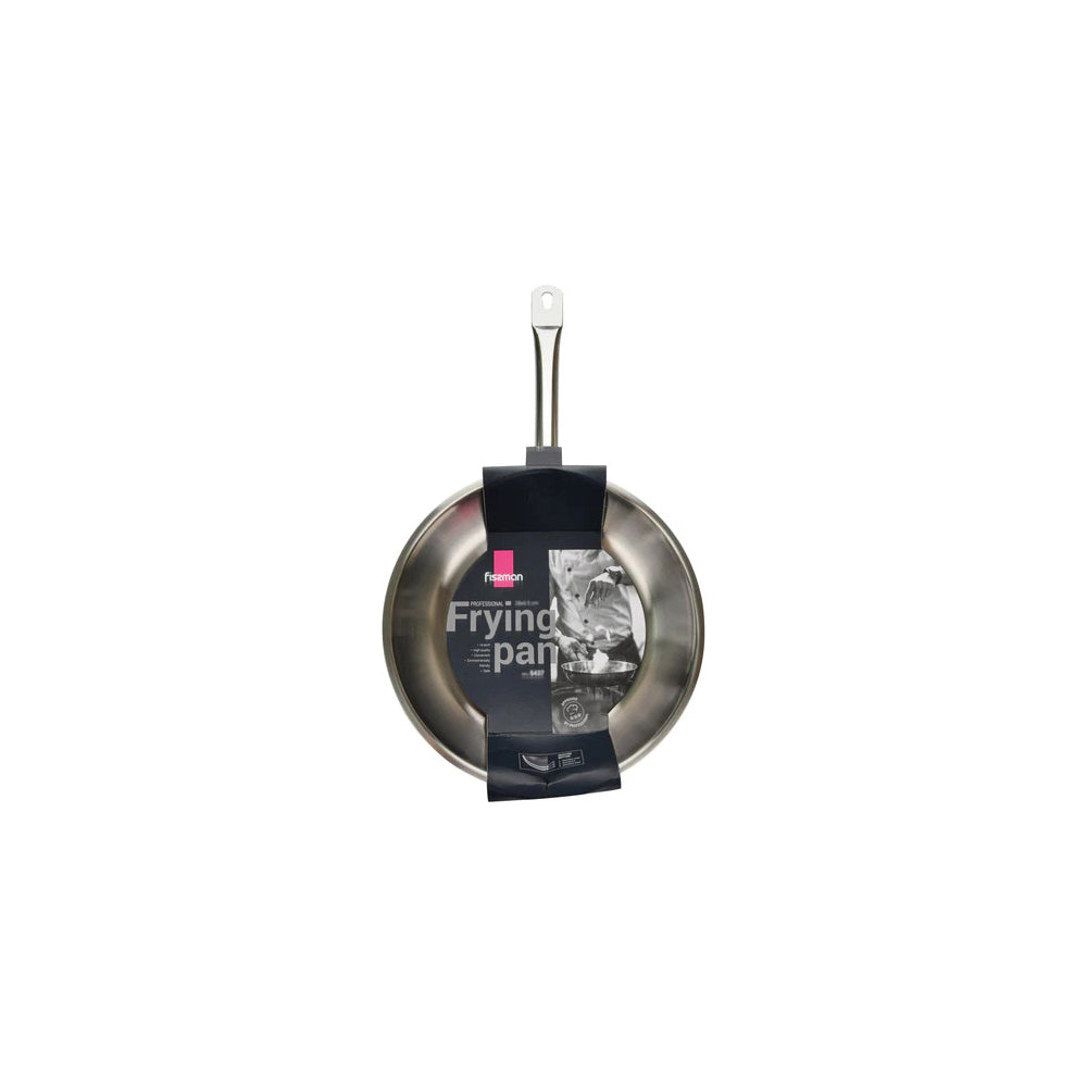 Fissman Stainless Steel 24cm Frying Pan Round - Silver