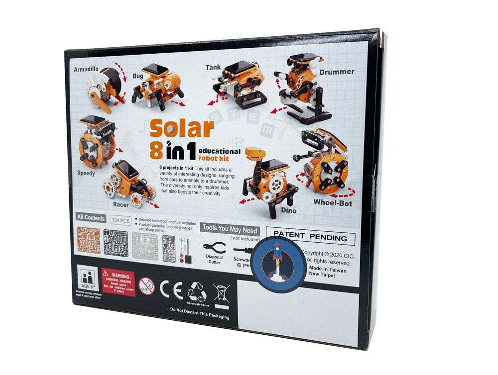 Johnco 8-in-1 Solar Robot Educational Kit DIY Kids Learning Toy 8y+
