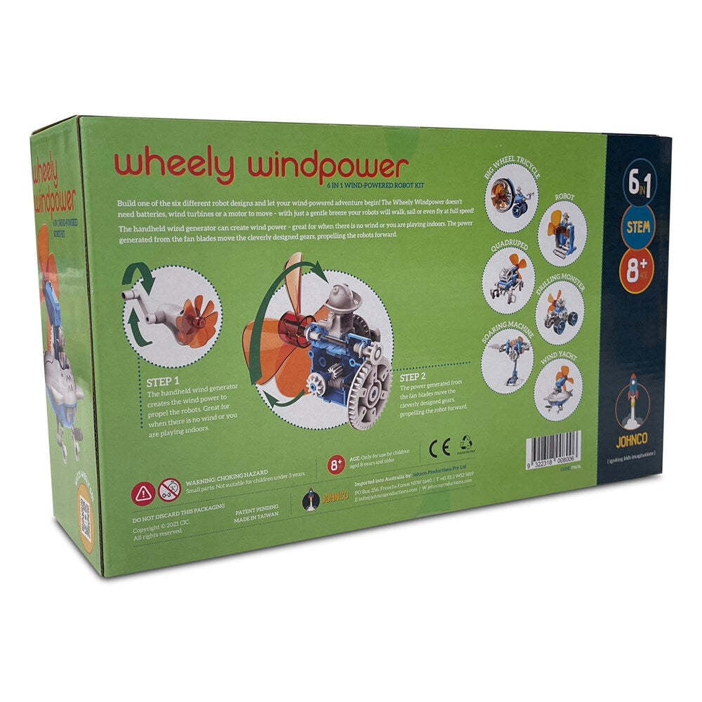 Johnco Wheely Windpower 6in1 Wind-Powered Robot Toy 8y+