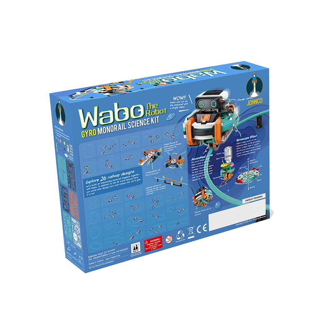 Johnco Wabo The Robot Gyro Monorail Science Kit Building Toy 8y+