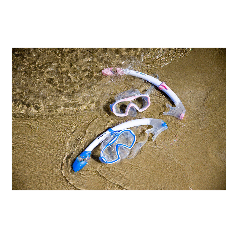 Mirage Dolphin Junior Silitex Mask Fin Snorkel Set Snorkeling Accessories Pink