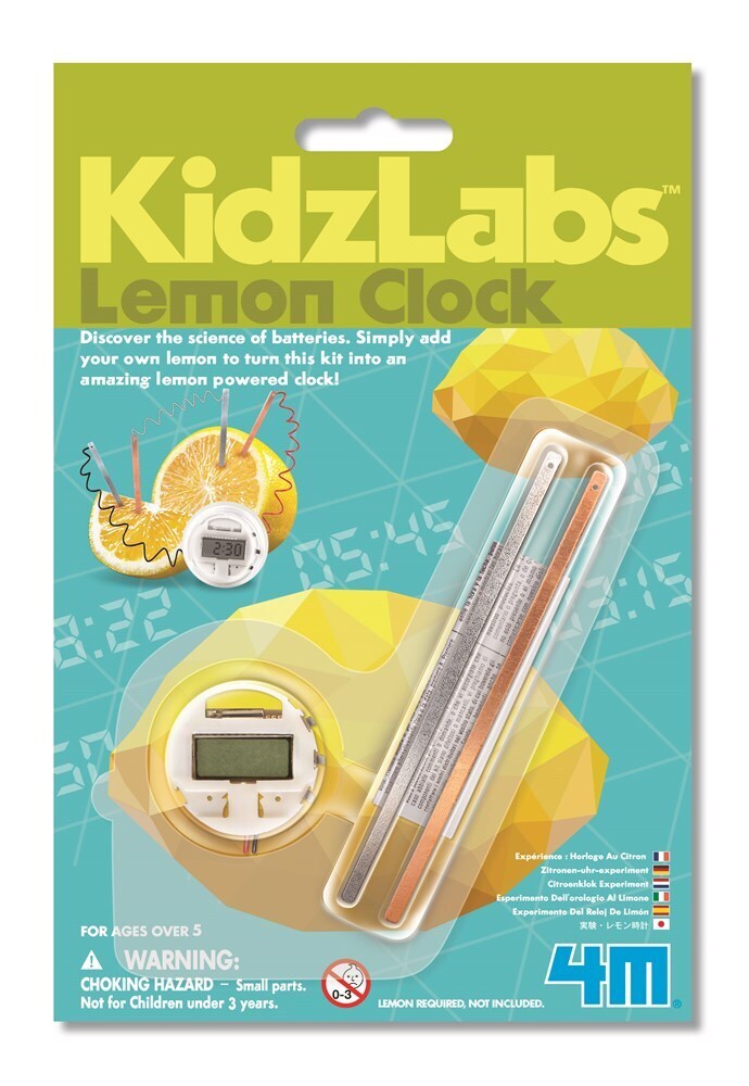 2PK 4M KidzLabs Lemon Clock Educational Kids/Children Toy 5y+