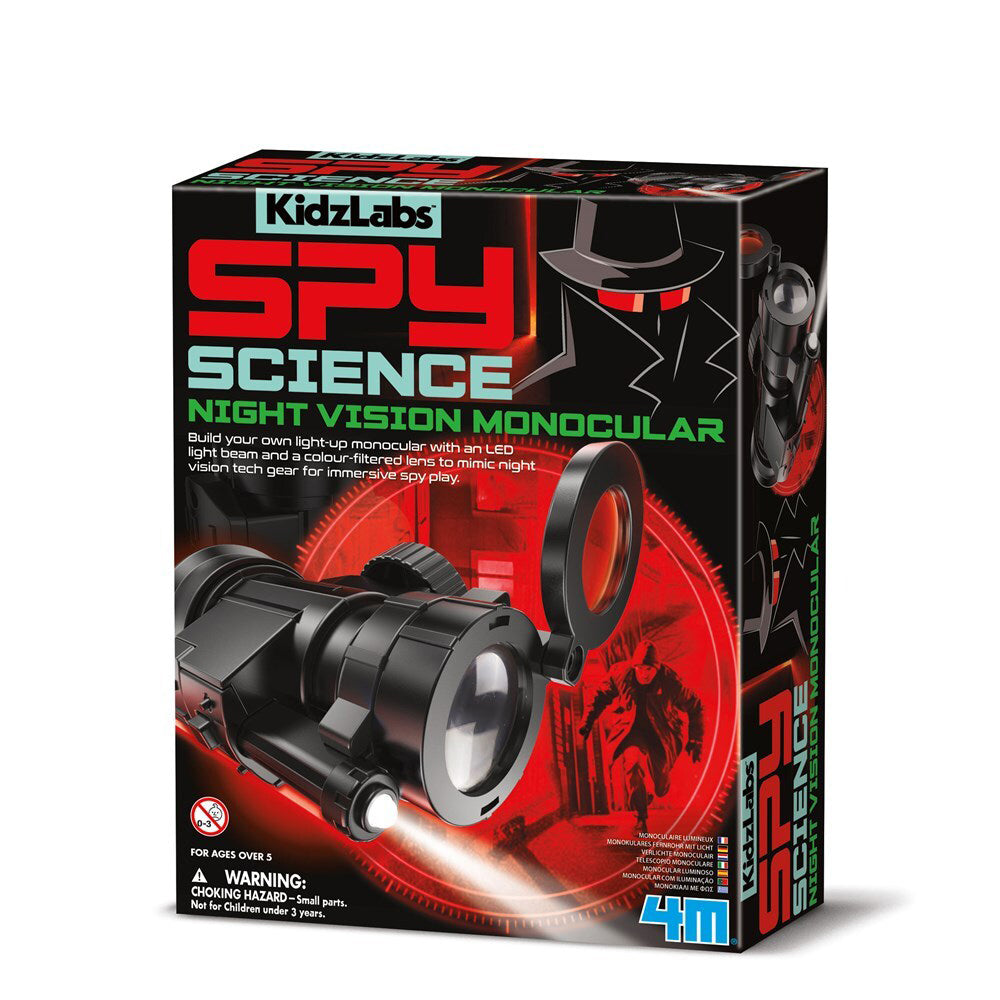2PK 4M KidzLabs Spy Science Night Vision Monocular Kids Toy Black 5y+
