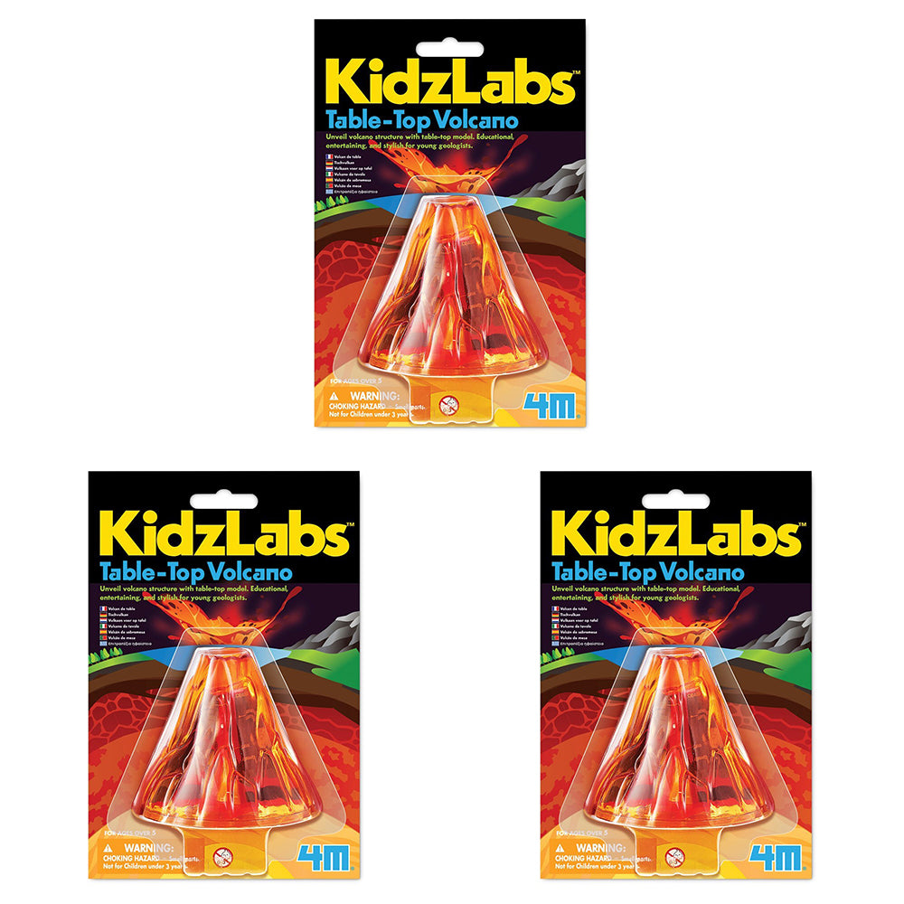 3PK 4M KidzLabs Table-Top Volcano Kids Science Toy 5+