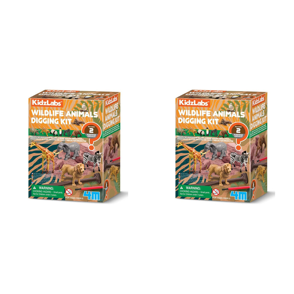 2PK 4M Kidzlabs Wildlife Animal Digging Kit STEM Toy Kids 5y+