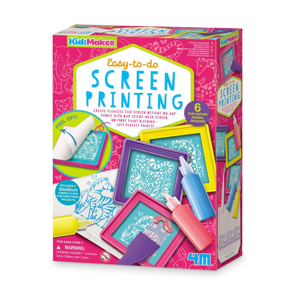 2PK 4M KidzMaker Easy-to-do Screen Printing Kids Craft Kit 5y+
