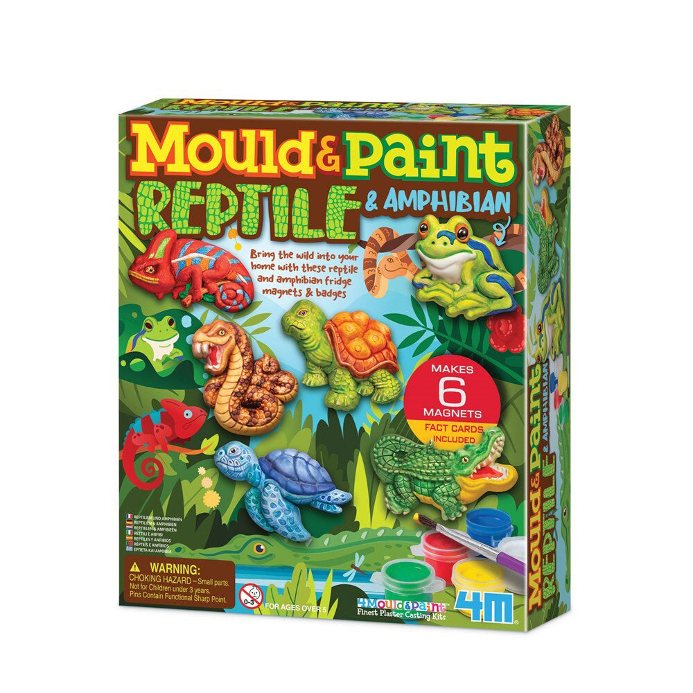2PK 4M Mould & Paint Reptile & Amphibian Kids Craft Kit 5y+