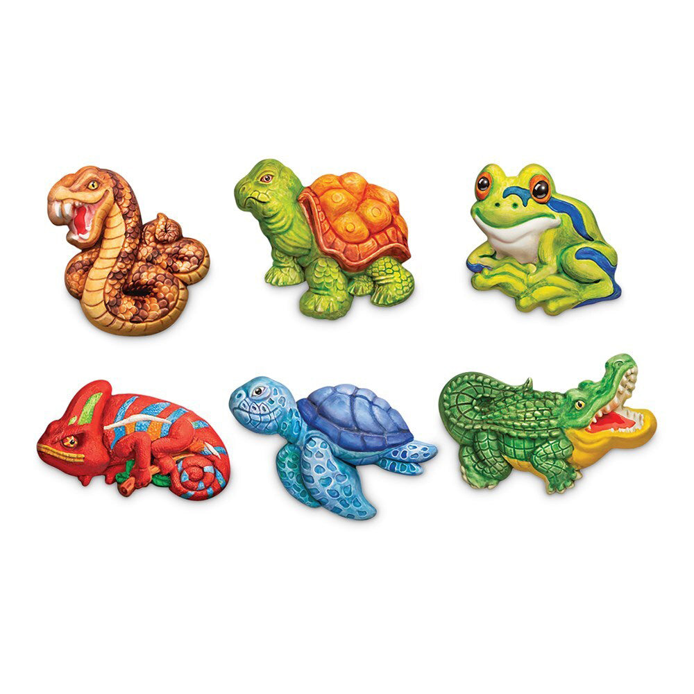 2PK 4M Mould & Paint Reptile & Amphibian Kids Craft Kit 5y+