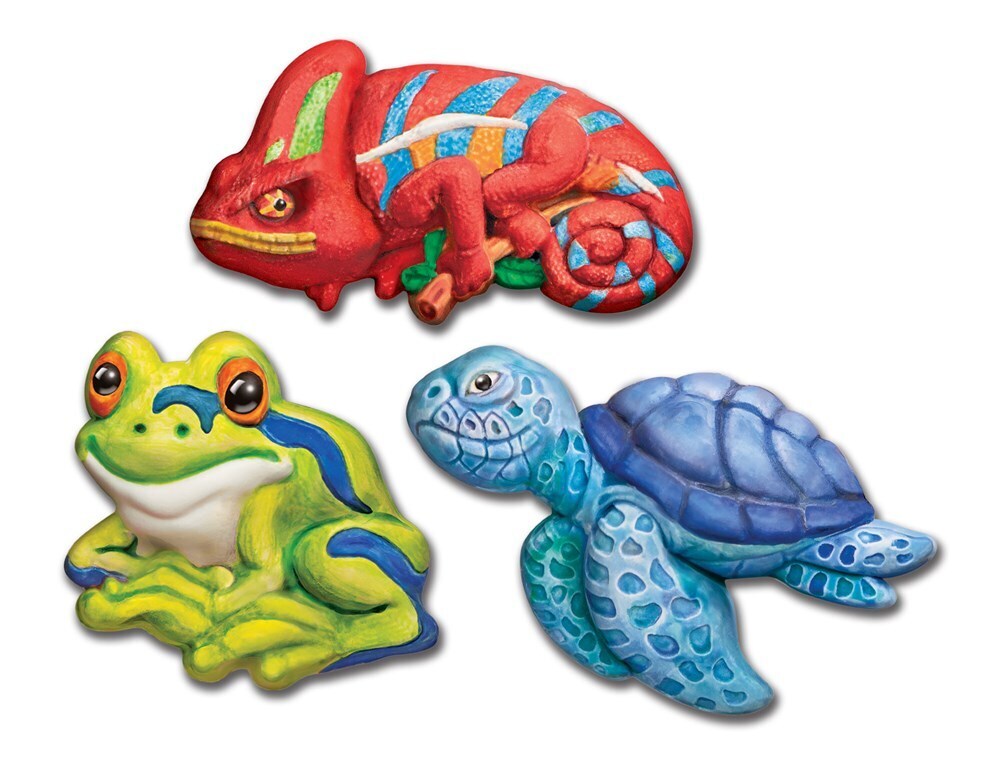 2PK 4M Mould & Paint Reptile & Amphibian Kids Craft Kit 5y+