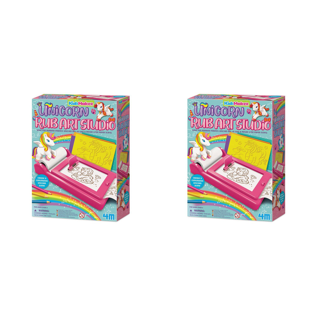 2PK 4M KidzMaker Unicorn Rub Art Studio Kids Craft Kit 4y+