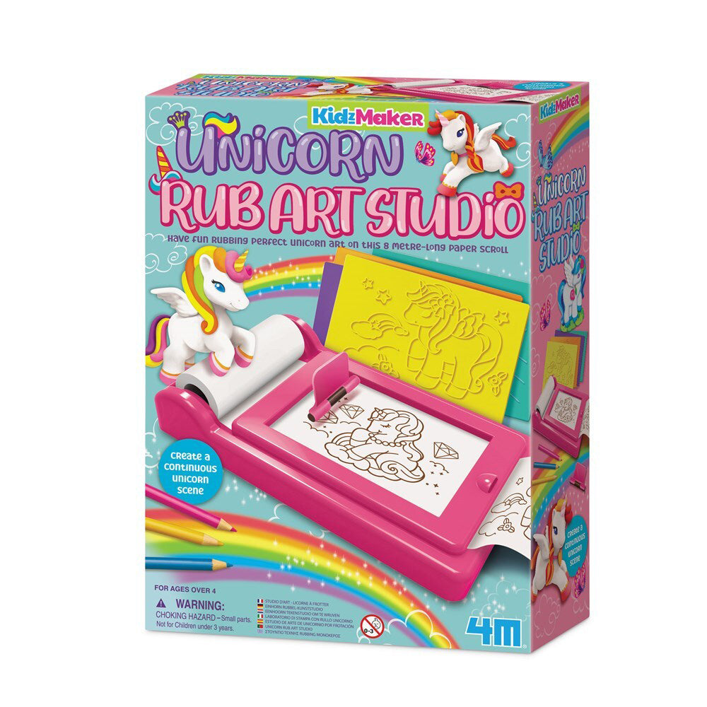2PK 4M KidzMaker Unicorn Rub Art Studio Kids Craft Kit 4y+