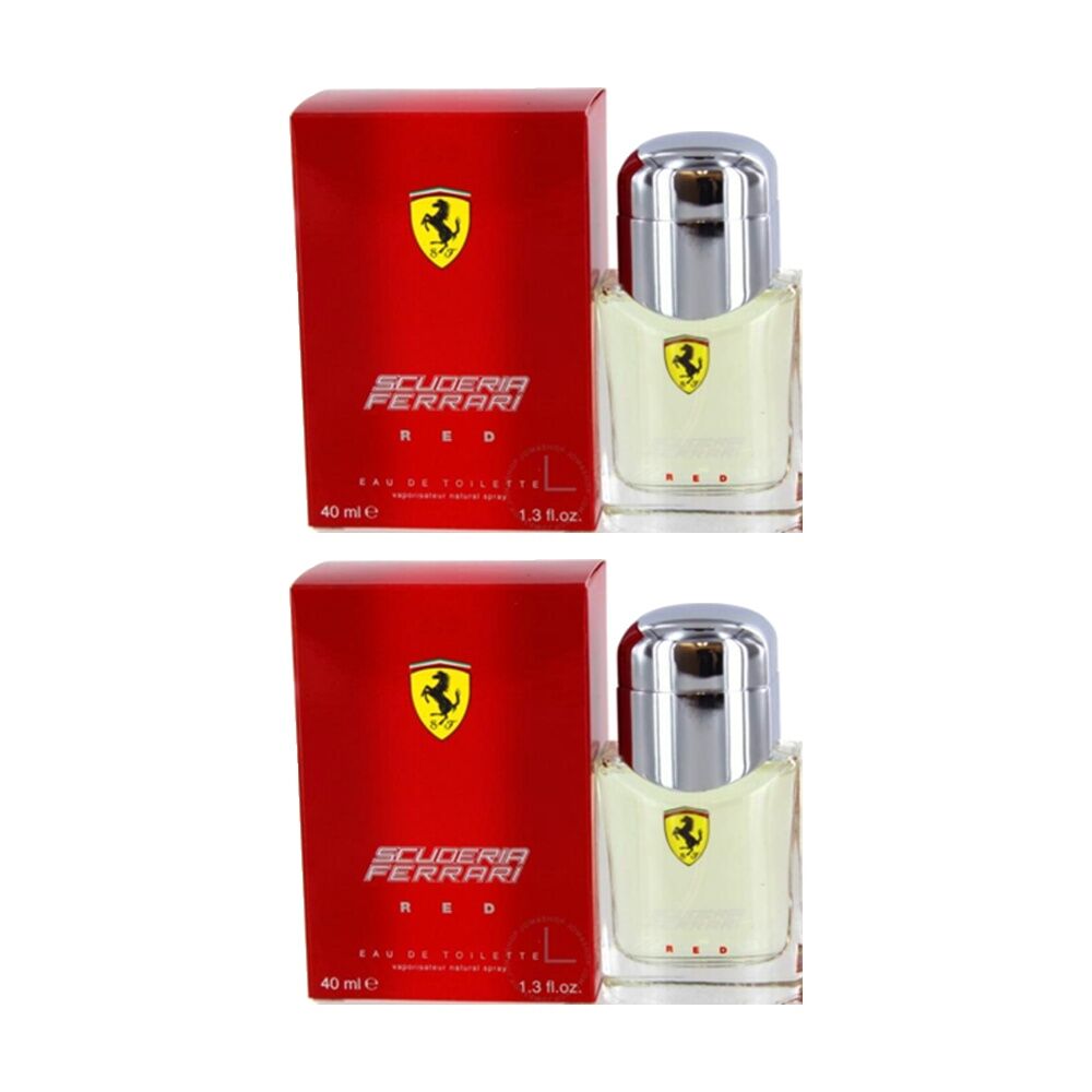 2PK Ferrari Scuderia Red Men Fragrance EDT Eau de Toilette Spray Bottle 40ml