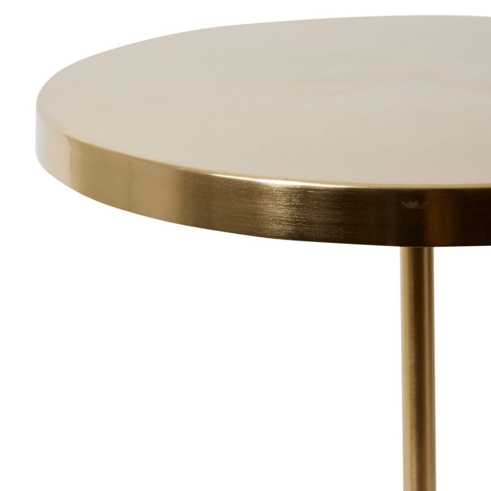 E Style Kush Iron/Marble Side Table 40x56cm - Gold/White