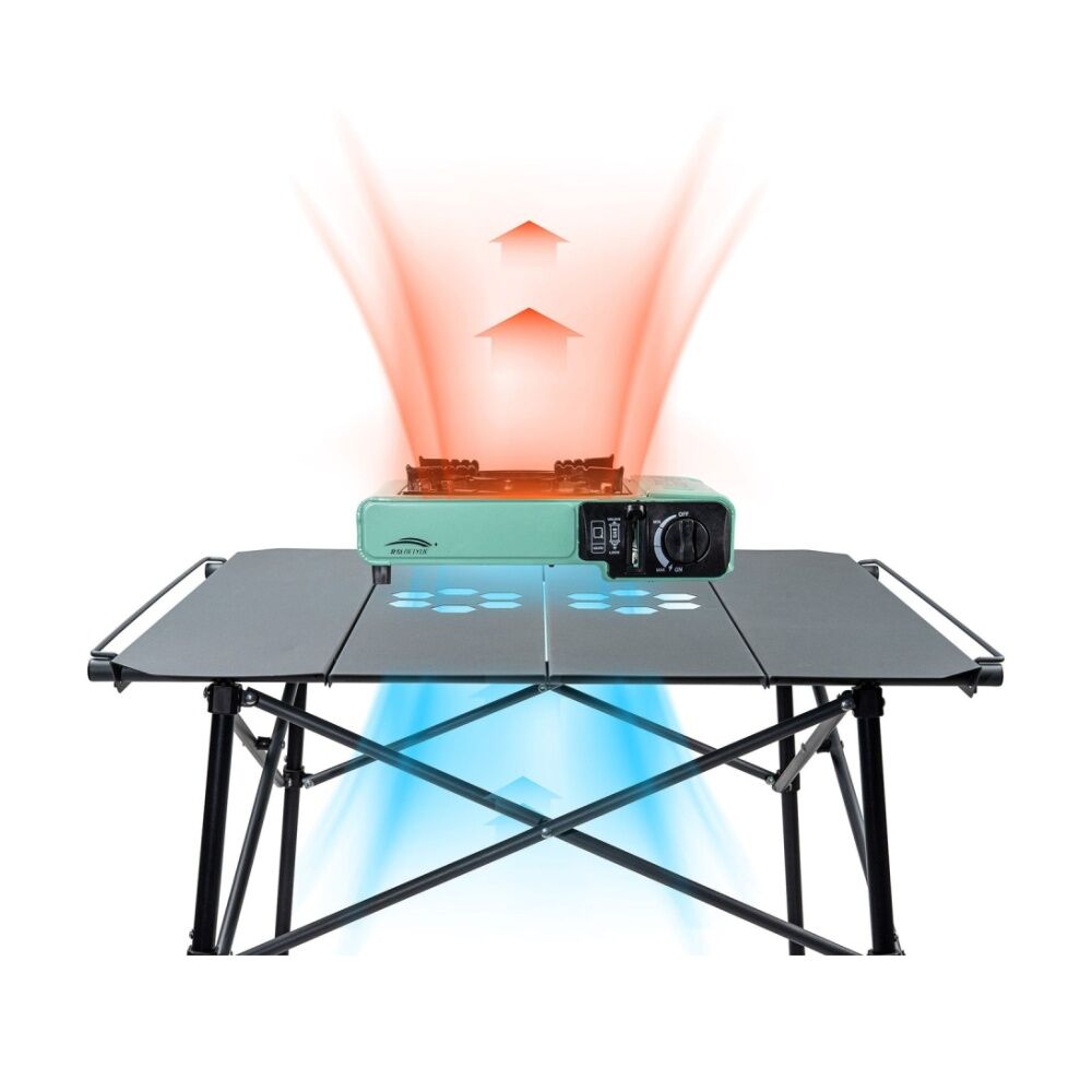 Quest Outdoors Vapour Square Slat Camping Folding Table Heat Resistant 70cm