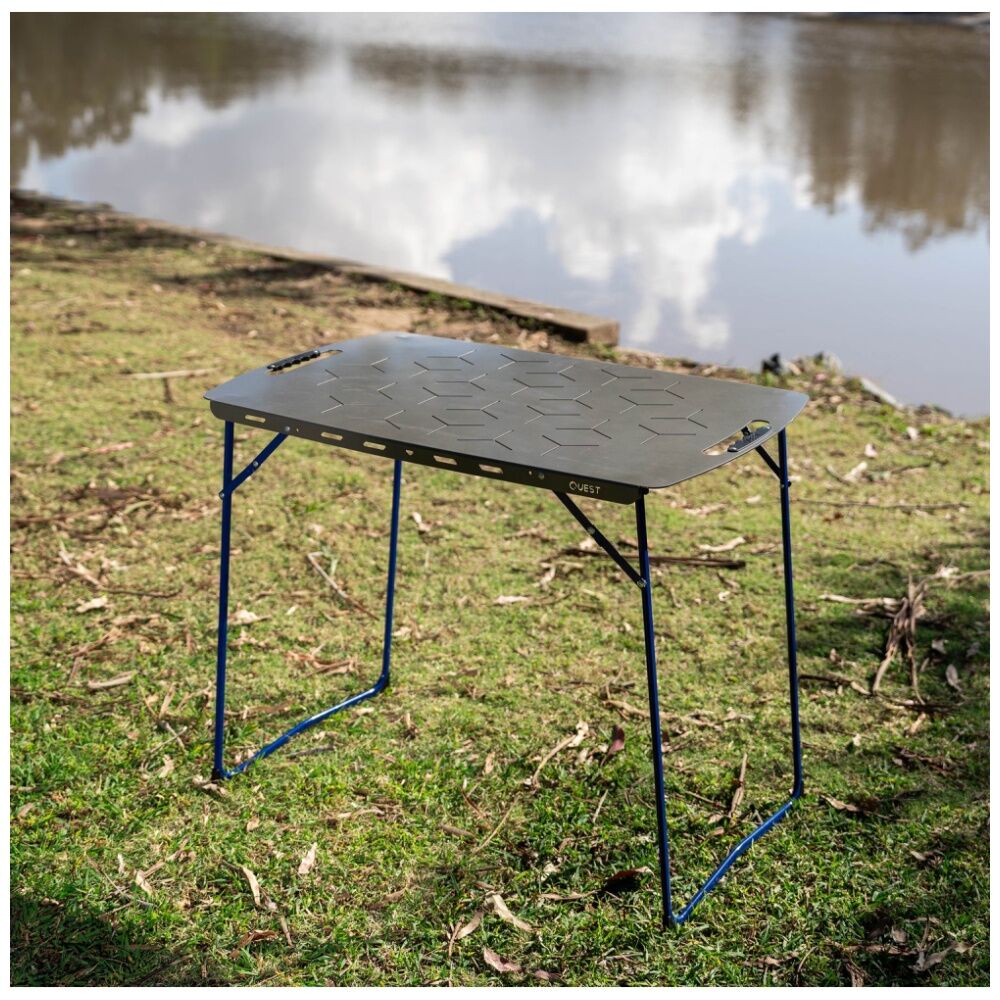 Quest Outdoors Vapour Lightweight Foldable Steel Camping Table Durable 90cm