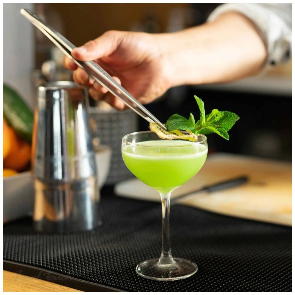 Final Touch Stainless Steel Cocktail Garnish Tweezers Bar Accessory 12-inch