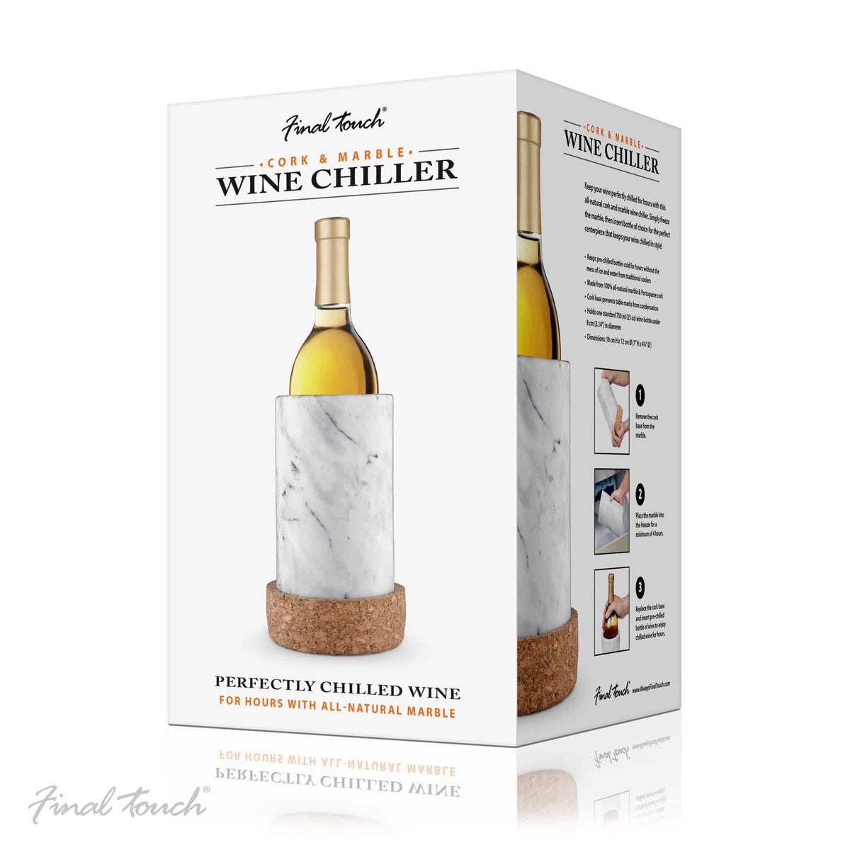 Final Touch Marble & Cork Wine Chiller/Cooler Set