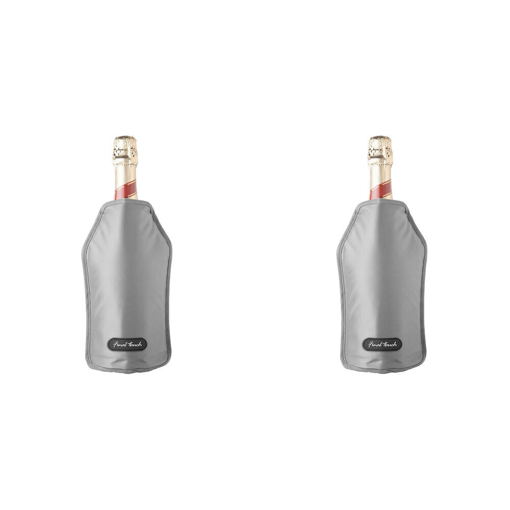 2PK Final Touch Nylon Wine Bottle Chiller/Cooling Sleeve – Grey