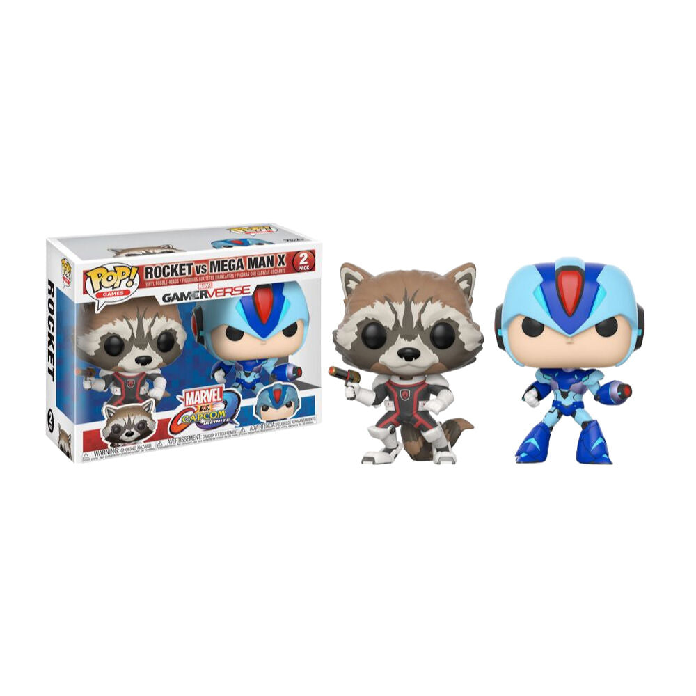 2pc Marvel vs Capcom Infinite Rocket Raccoon vs Mega Man X Pop Vinyl