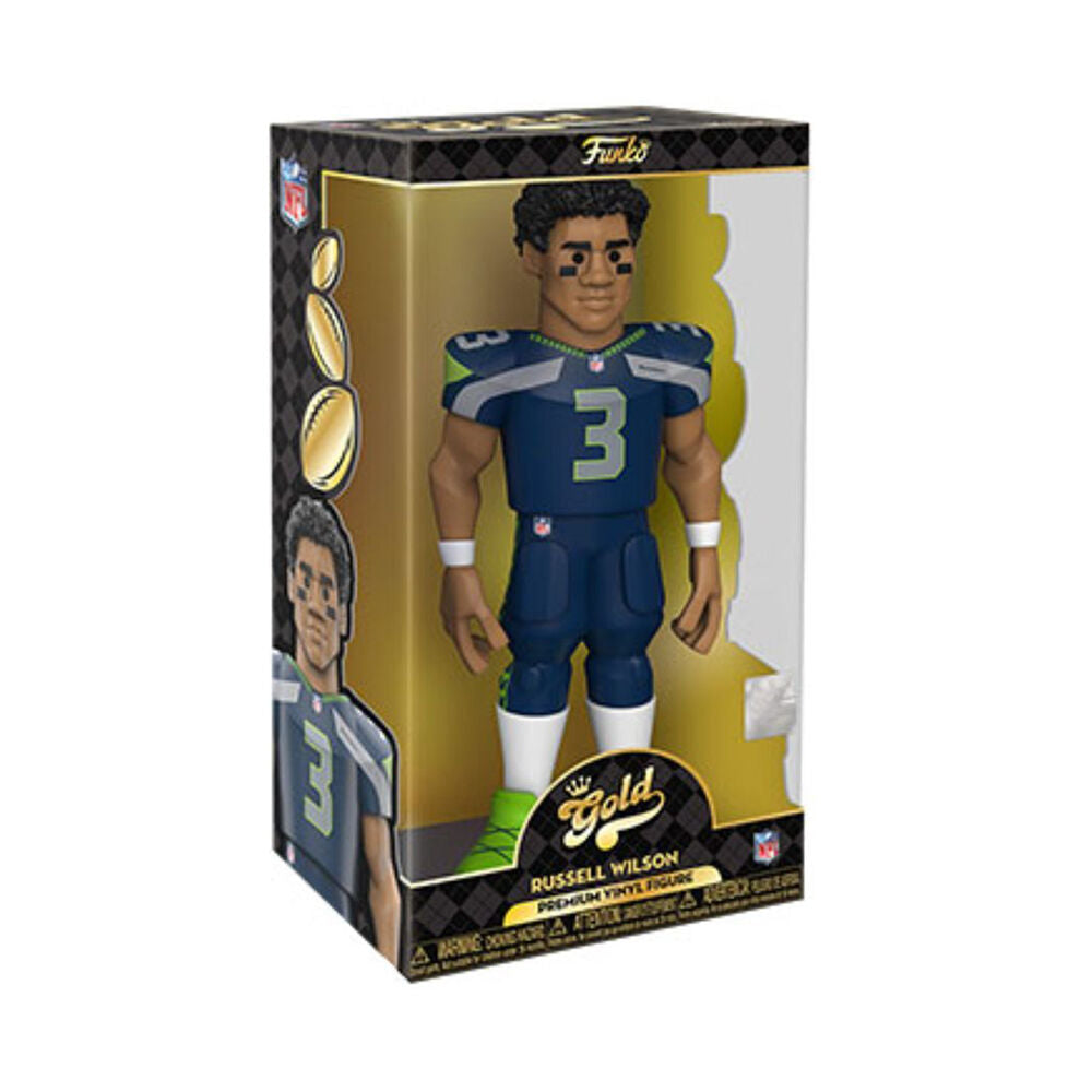 NFL Football Russell Wilson Seahawks Gold Vinyl Action Figure Toy 12in