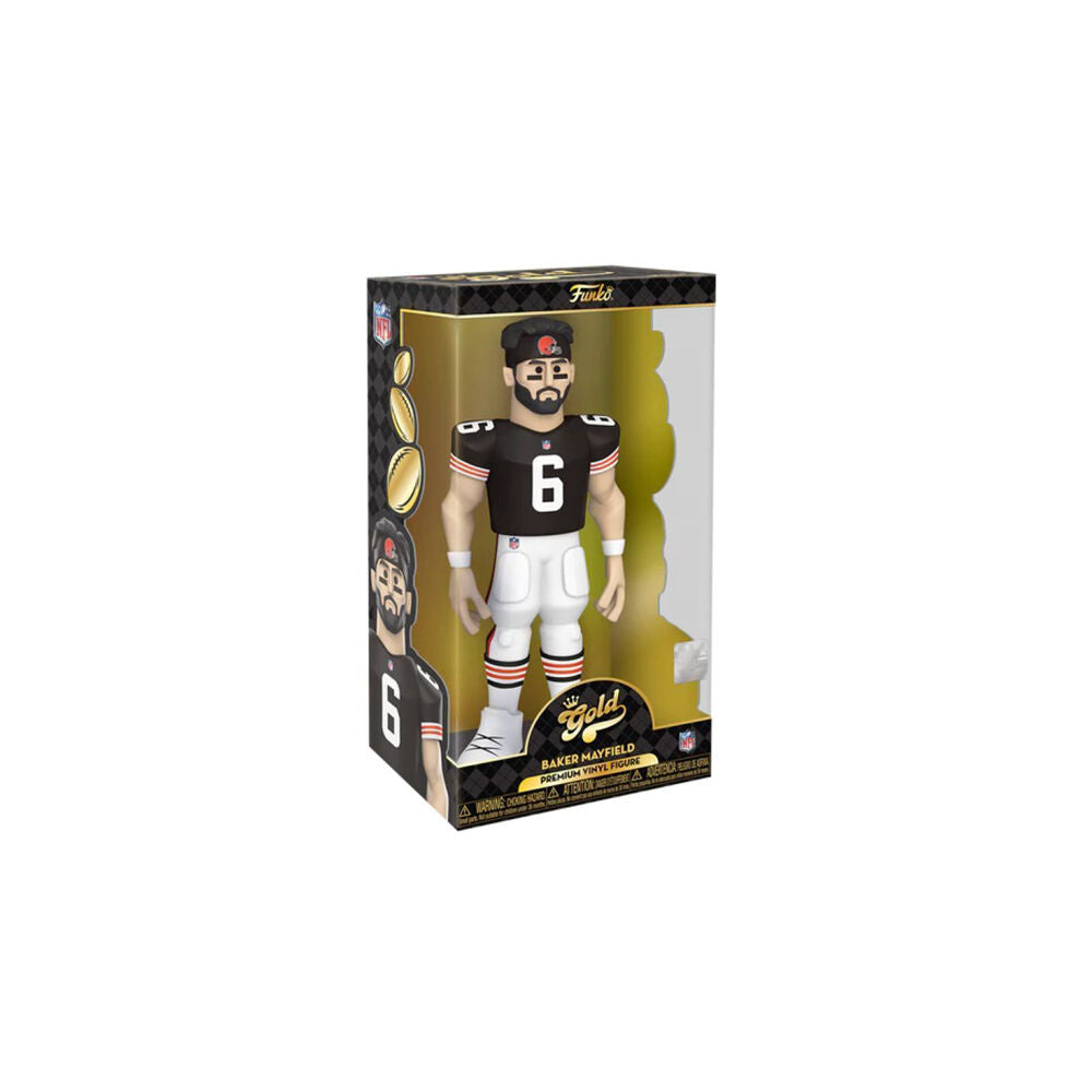 NFL Football Baker Mayfield Browns Gold Vinyl Action Figure Toy 12in