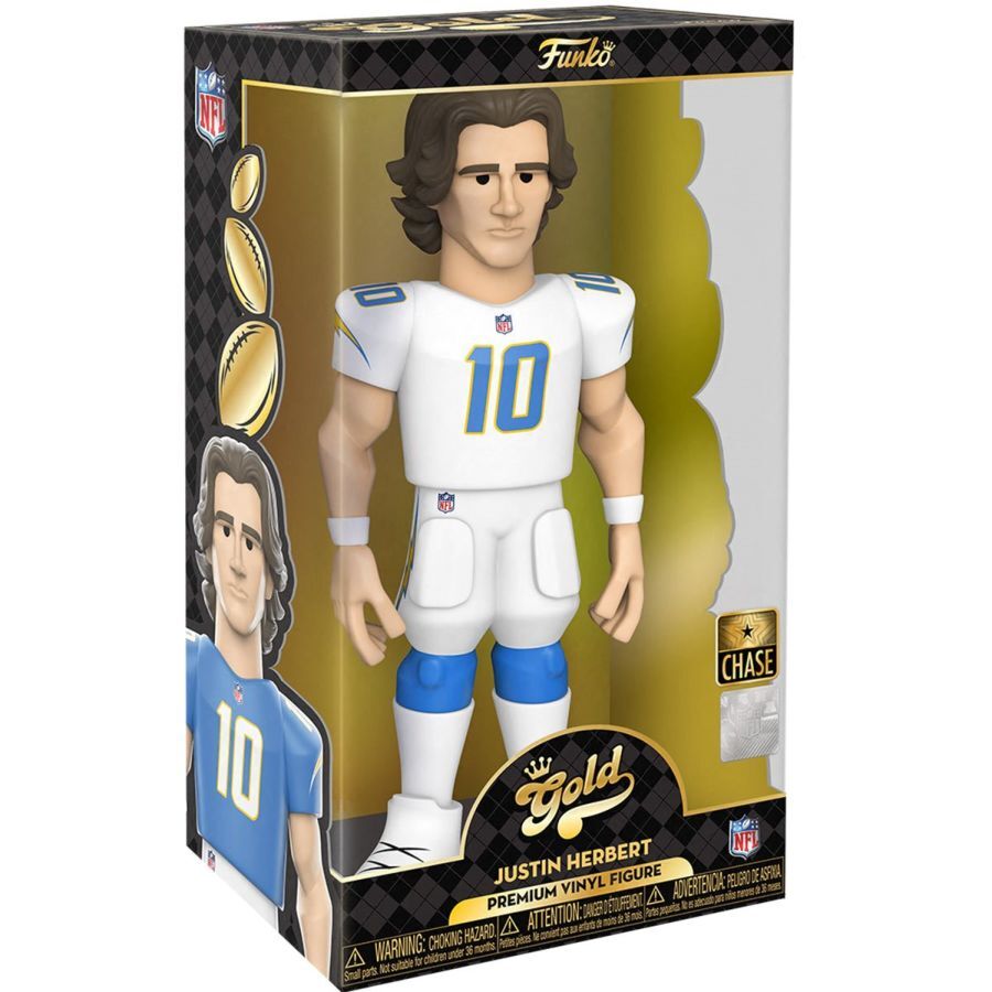 NFL Football Justin Herbert Chargers Gold Vinyl Action Figure Toy 12in
